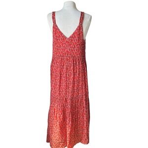 Joie Tiered Maxi Dress Tea Rose‎ Cotton Summer Vacation Medium Boho Resort Wear